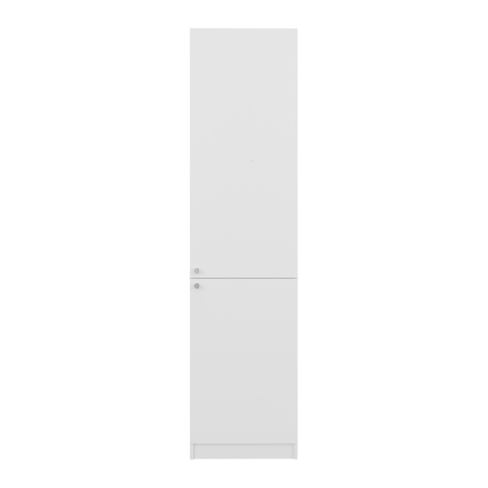 71" White Wood One Tier Bookcase with One Door