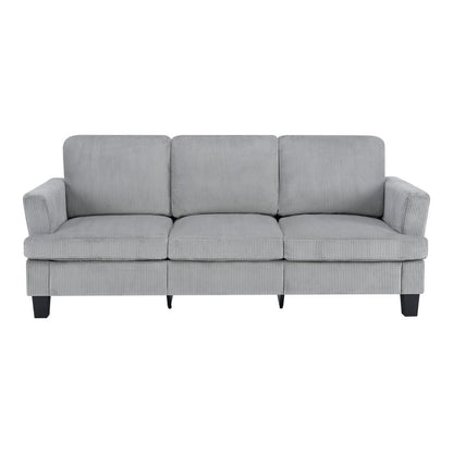 84" Gray Corduroy Sofa