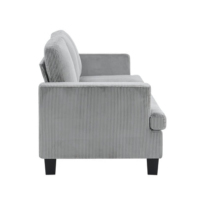 84" Gray Corduroy Sofa