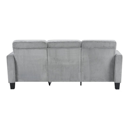 84" Gray Corduroy Sofa