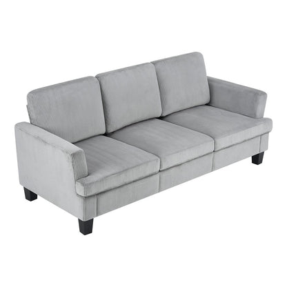 84" Gray Corduroy Sofa
