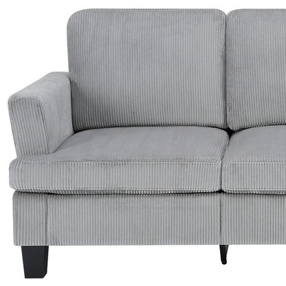 84" Gray Corduroy Sofa
