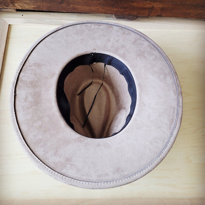 Hand-Painted Leopard Boho Western Cowgirl Hat & Band Turq Brown 987c