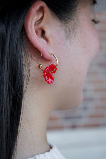 Magnolia Hoops - Poppy Red