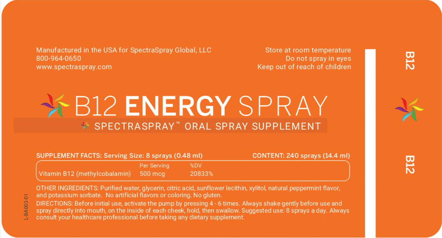 B12 Energy Oral Spray Vitamin by SpectraSpray