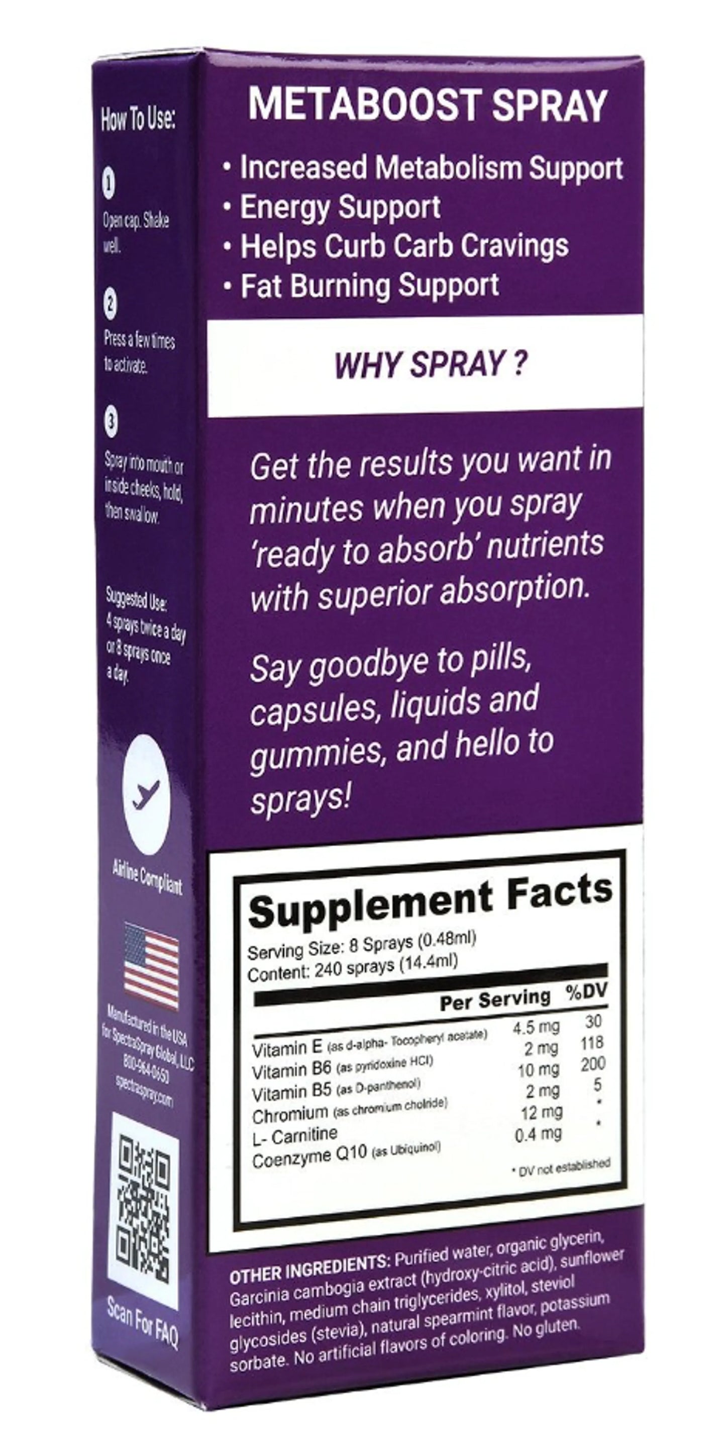MetaBoost Oral Spray Supplement by SpectraSpray