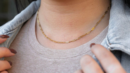 Luxe Gold Delicate Paper Clip Chain - 18"