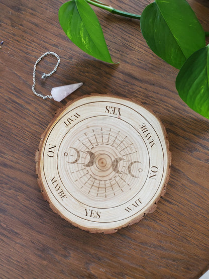 Natural Wood Moon Phase Pendulum Board