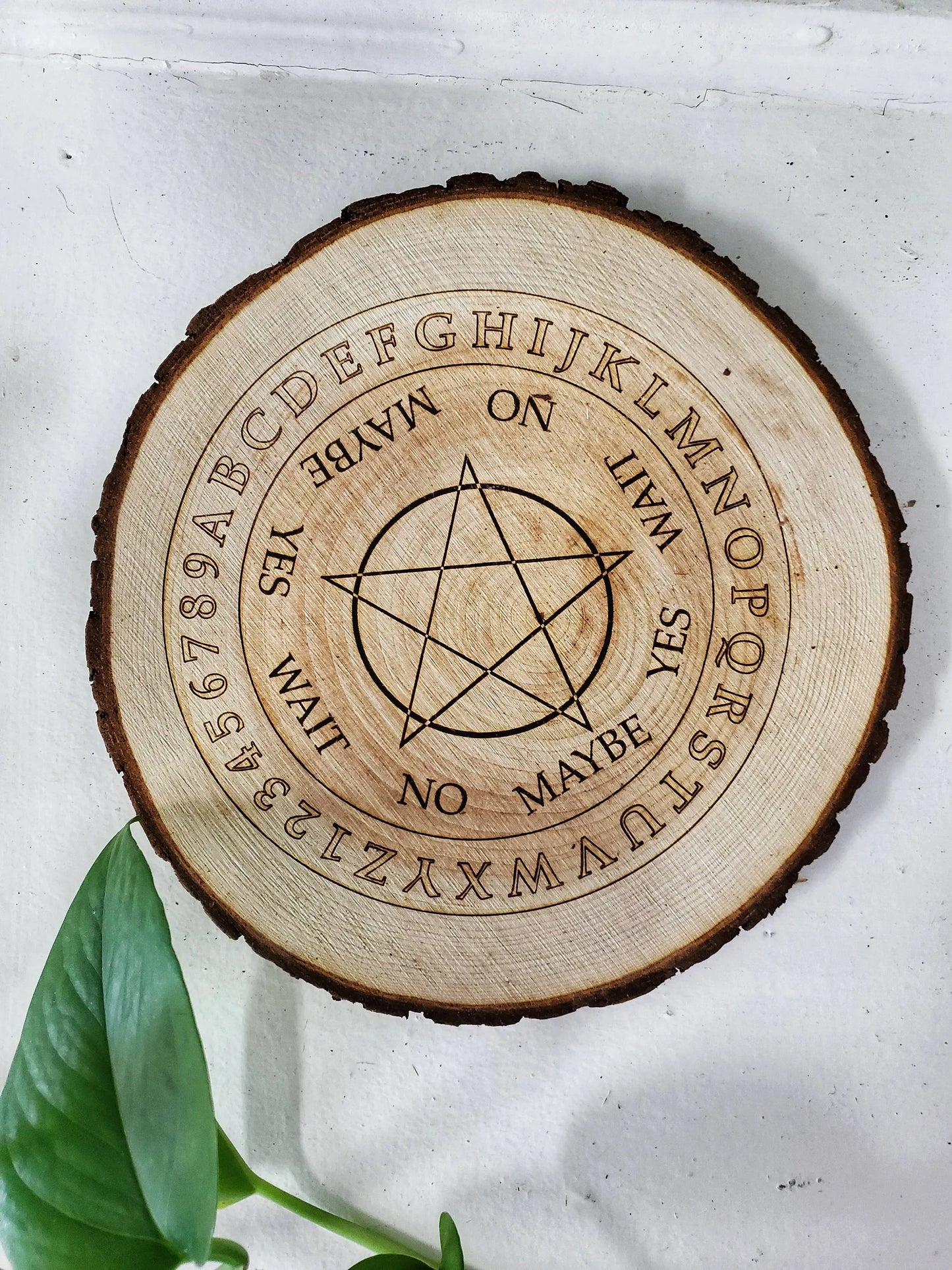 Natural Wood Pentagram Engraved Pendulum Board