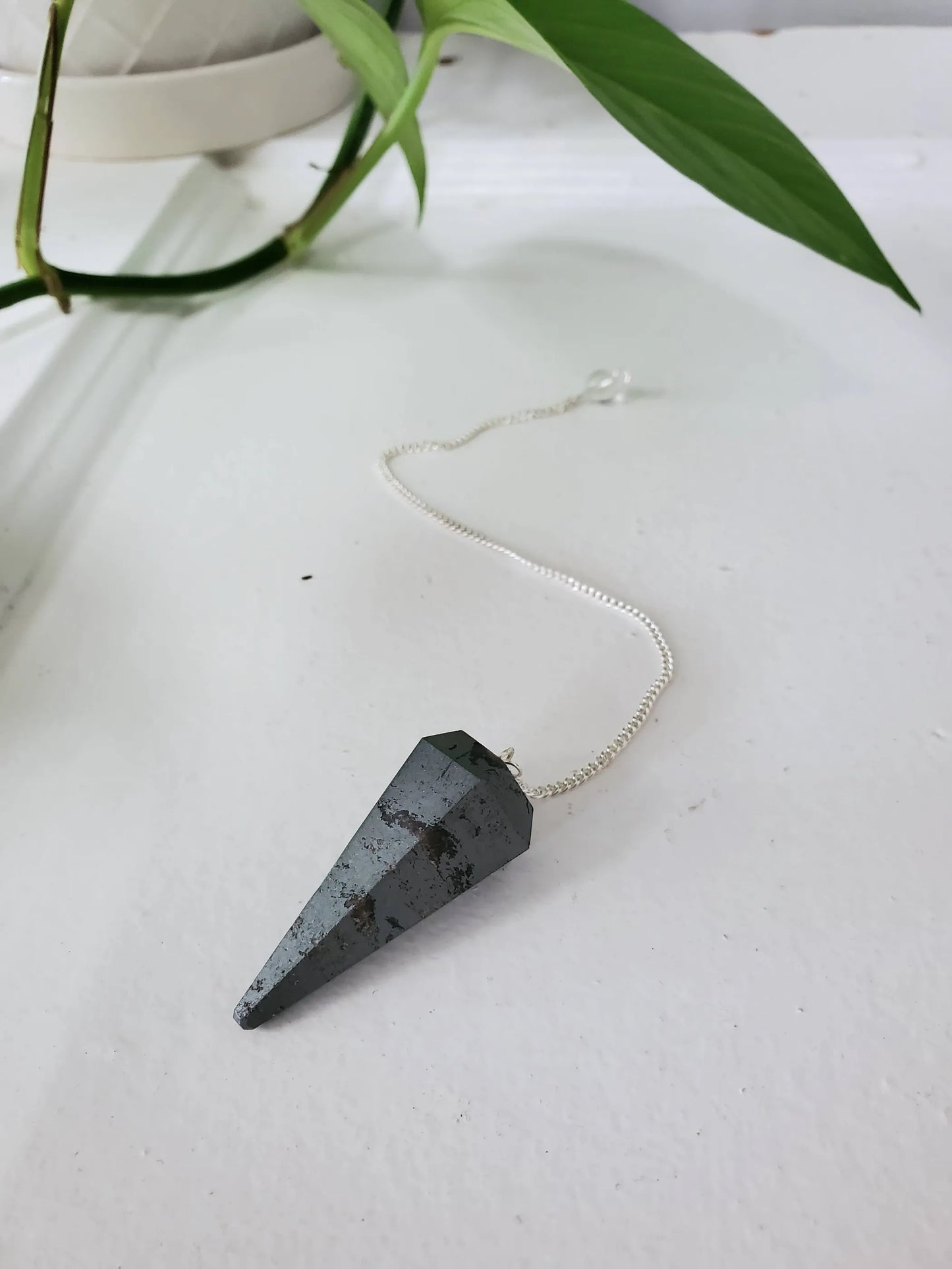 Authentic Hematite Crystal Pendulum
