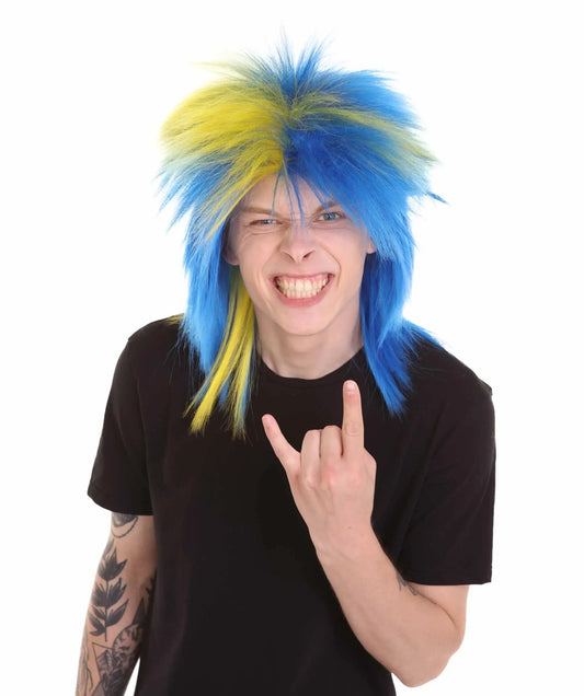 Swedish National Colors Mullet Wig