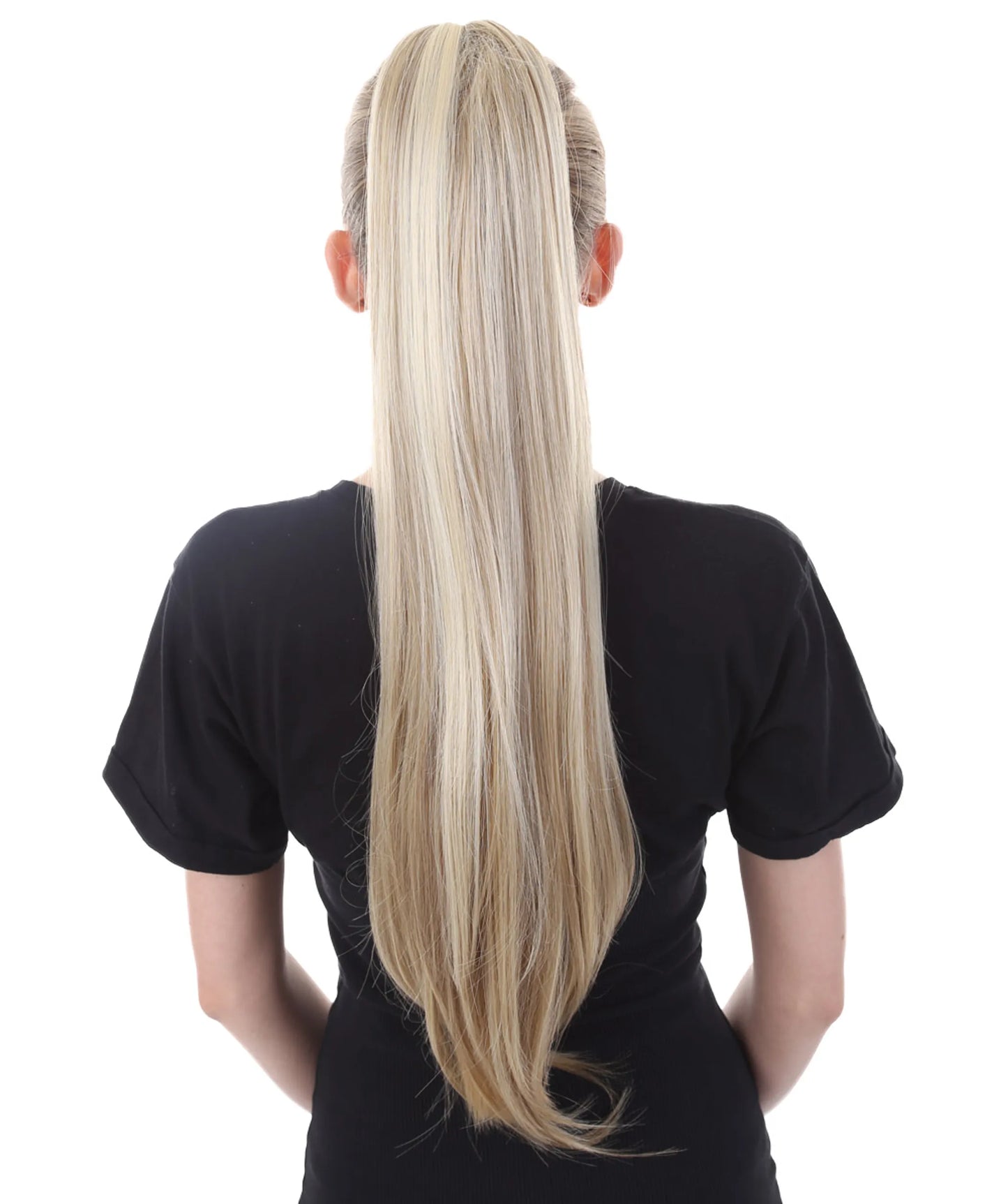 Styless Straight Light Blonde High Heat Jaw Clip 25.5 inch Ponytail Extension
