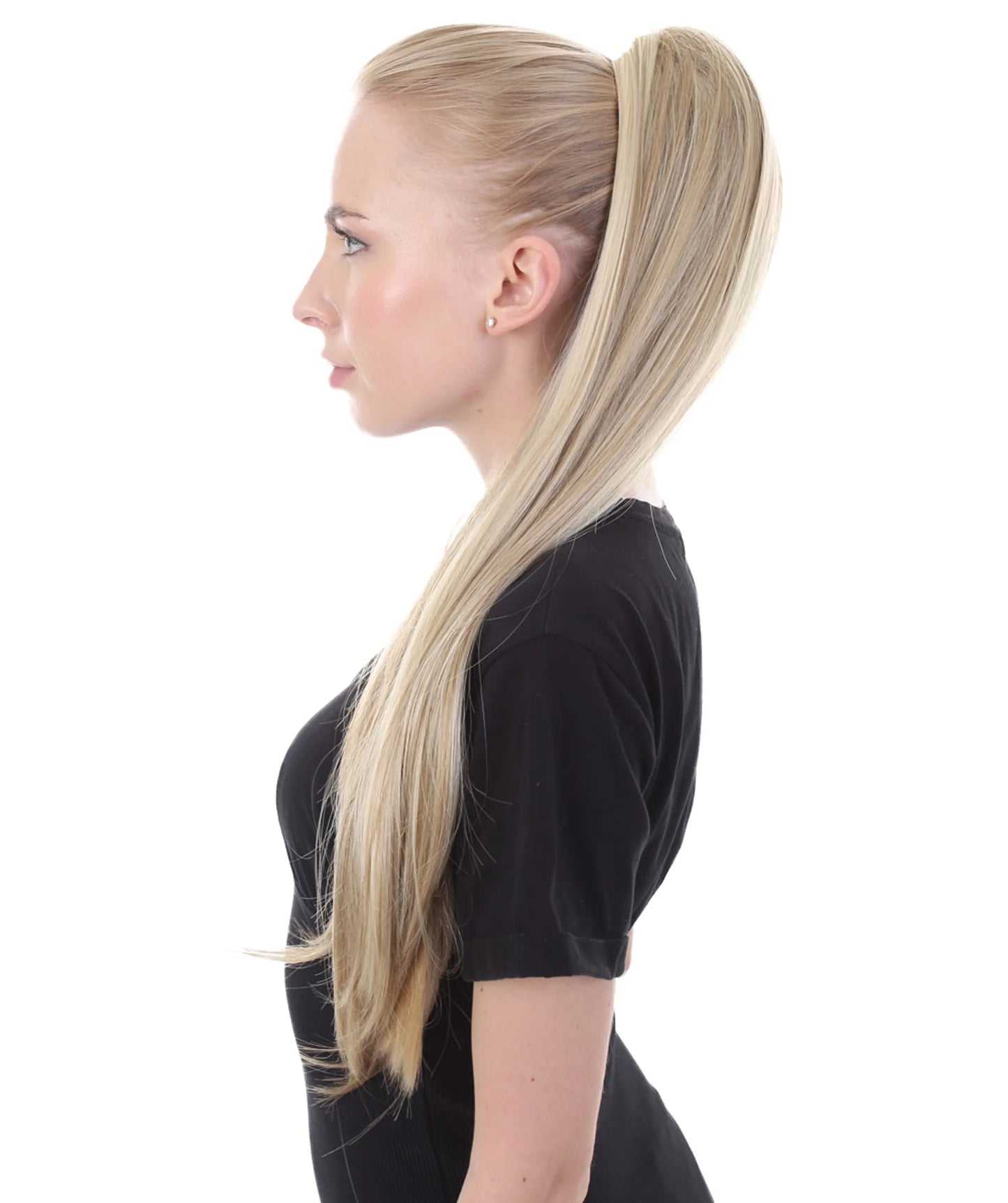 Styless Straight Light Blonde High Heat Jaw Clip 25.5 inch Ponytail Extension