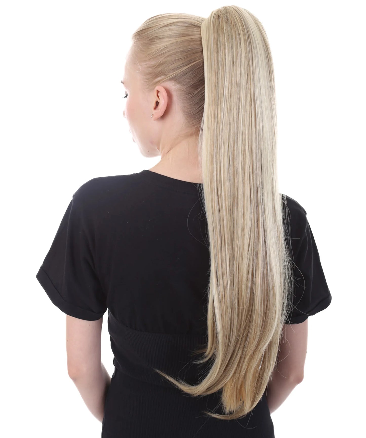Styless Straight Light Blonde High Heat Jaw Clip 25.5 inch Ponytail Extension