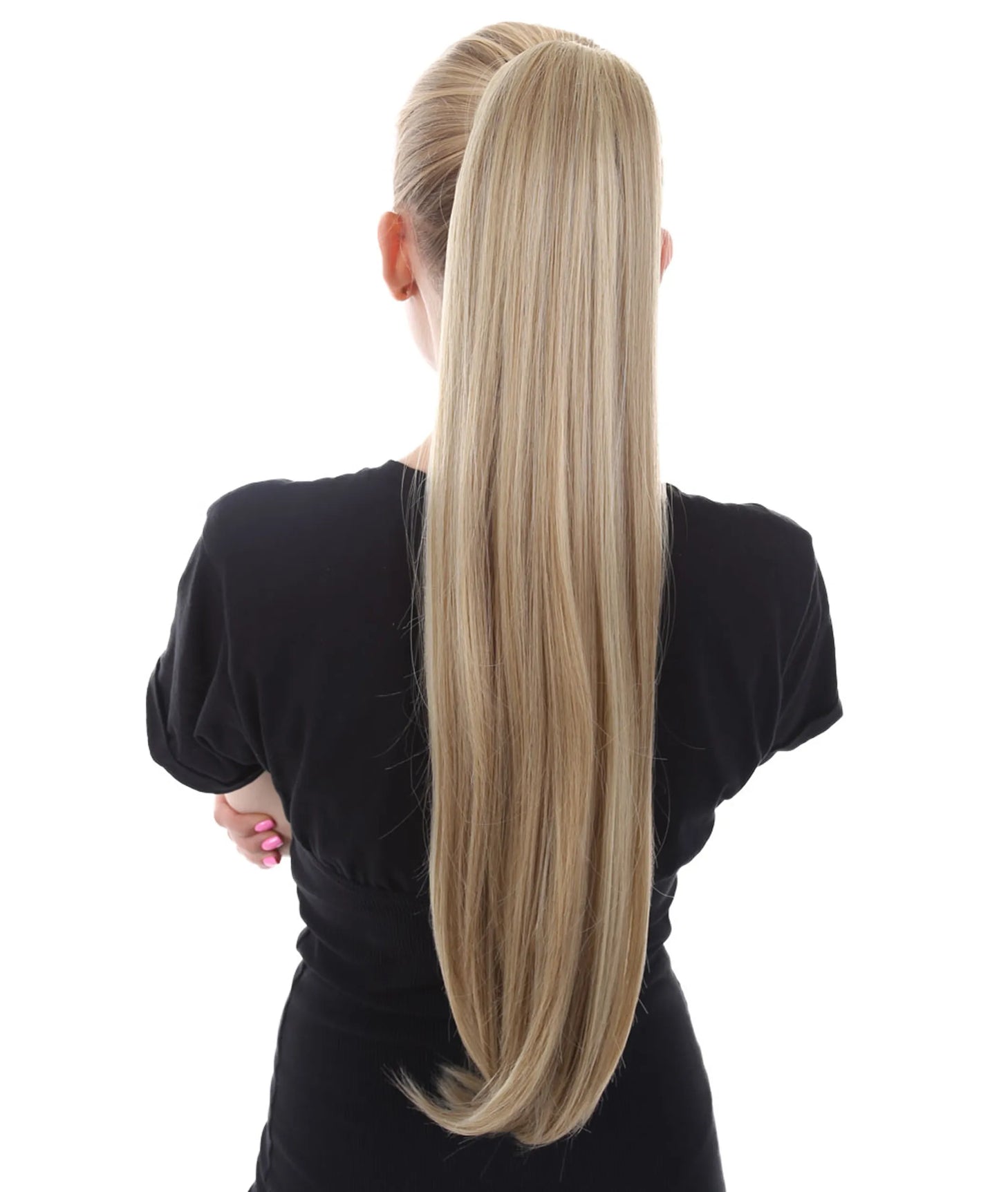 Styless Straight Natural Blonde High Heat Jaw Clip 25.5 inch Ponytail Extension