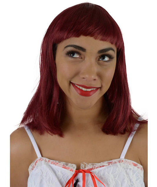 Dark Red Pageboy Wig