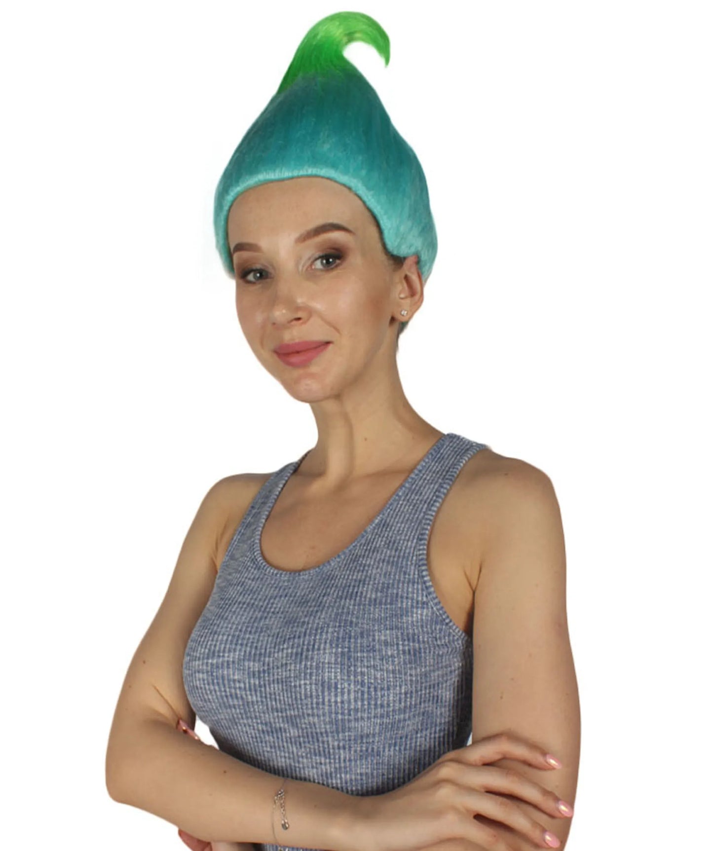 Blue-Green Troll Wig