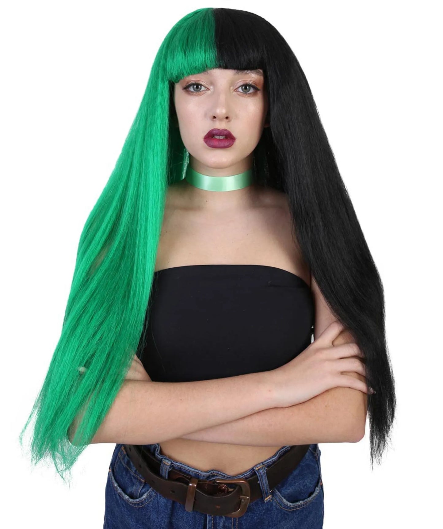 Two Tone Green Wig