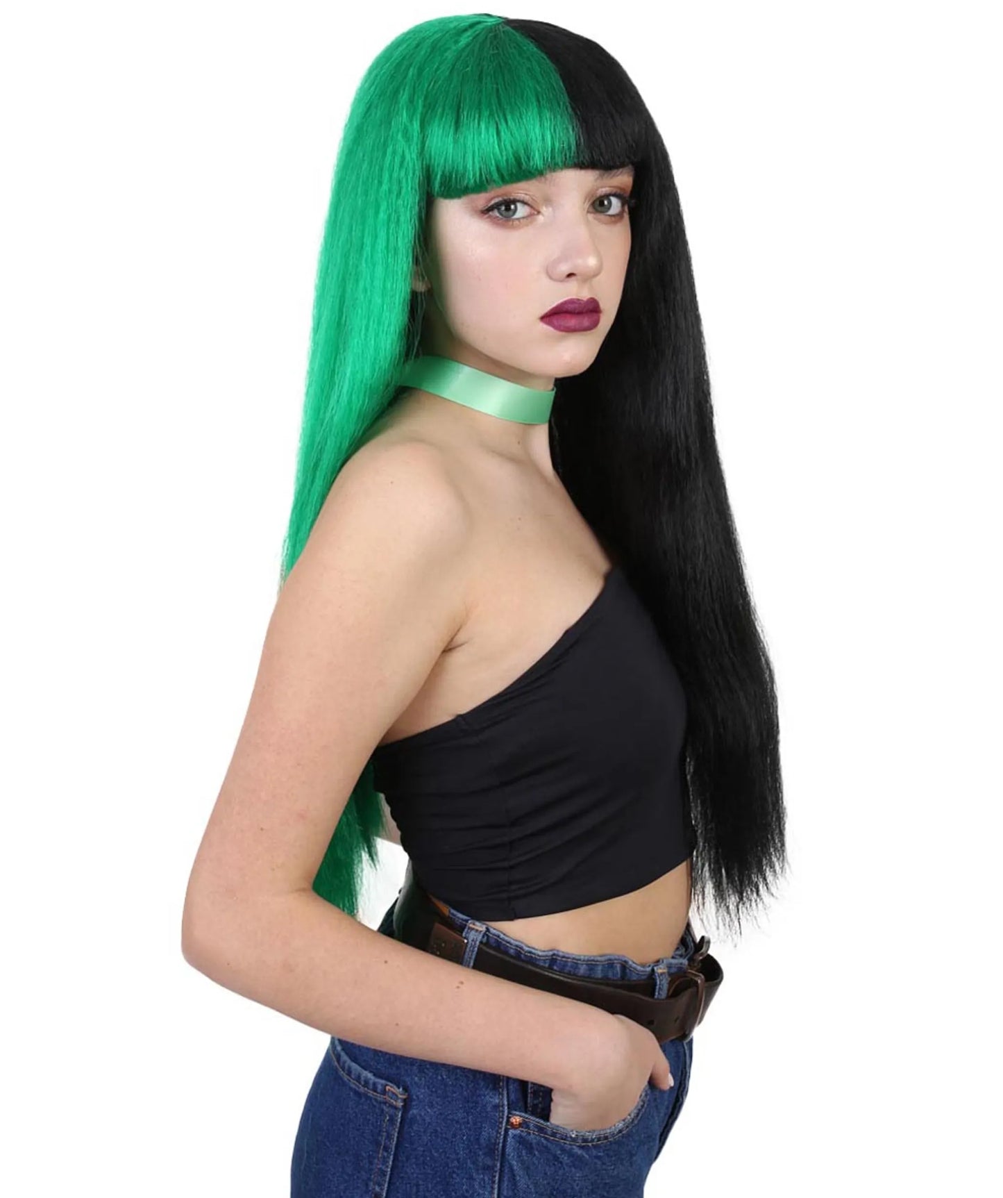 Two Tone Green Wig
