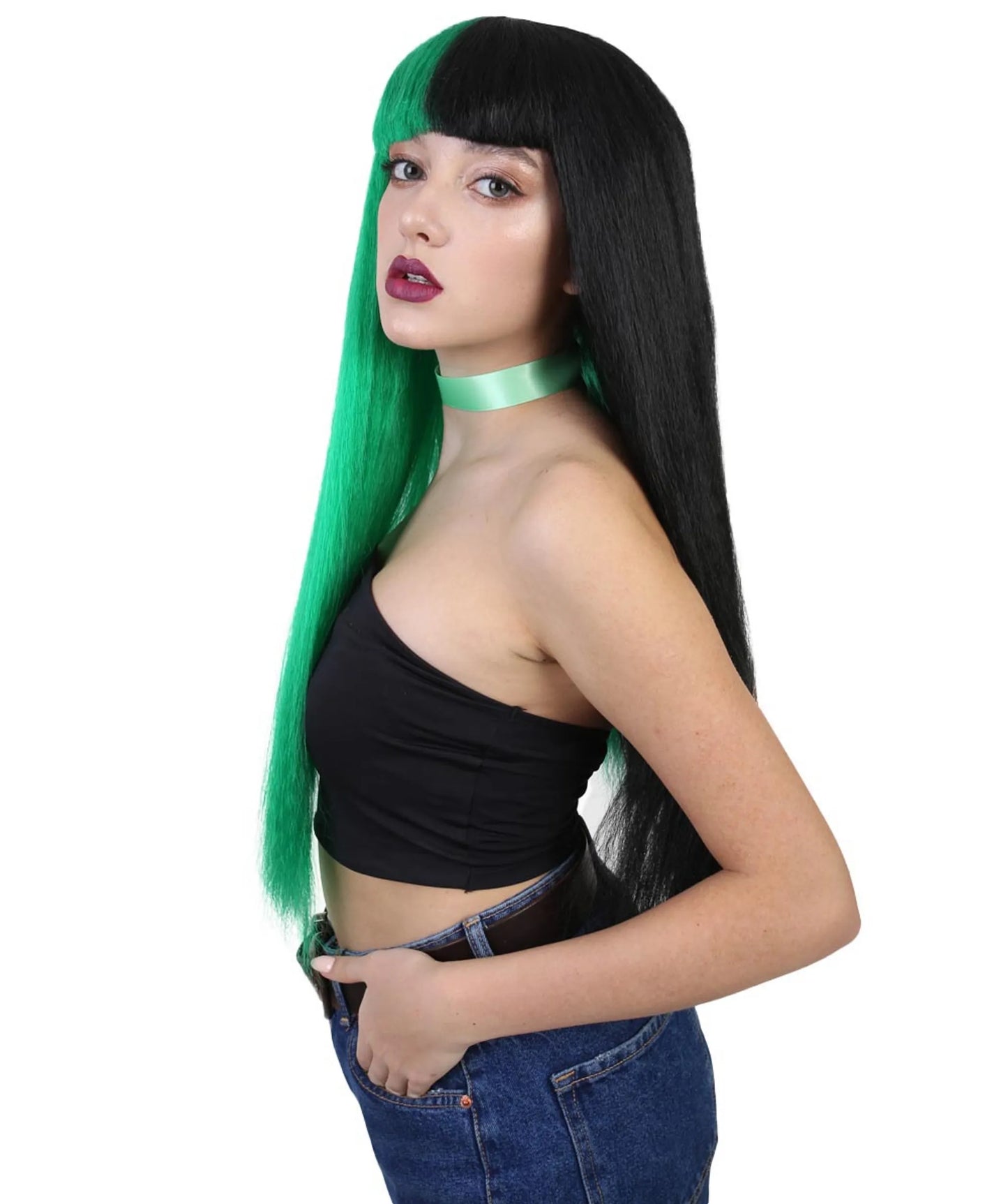 Two Tone Green Wig