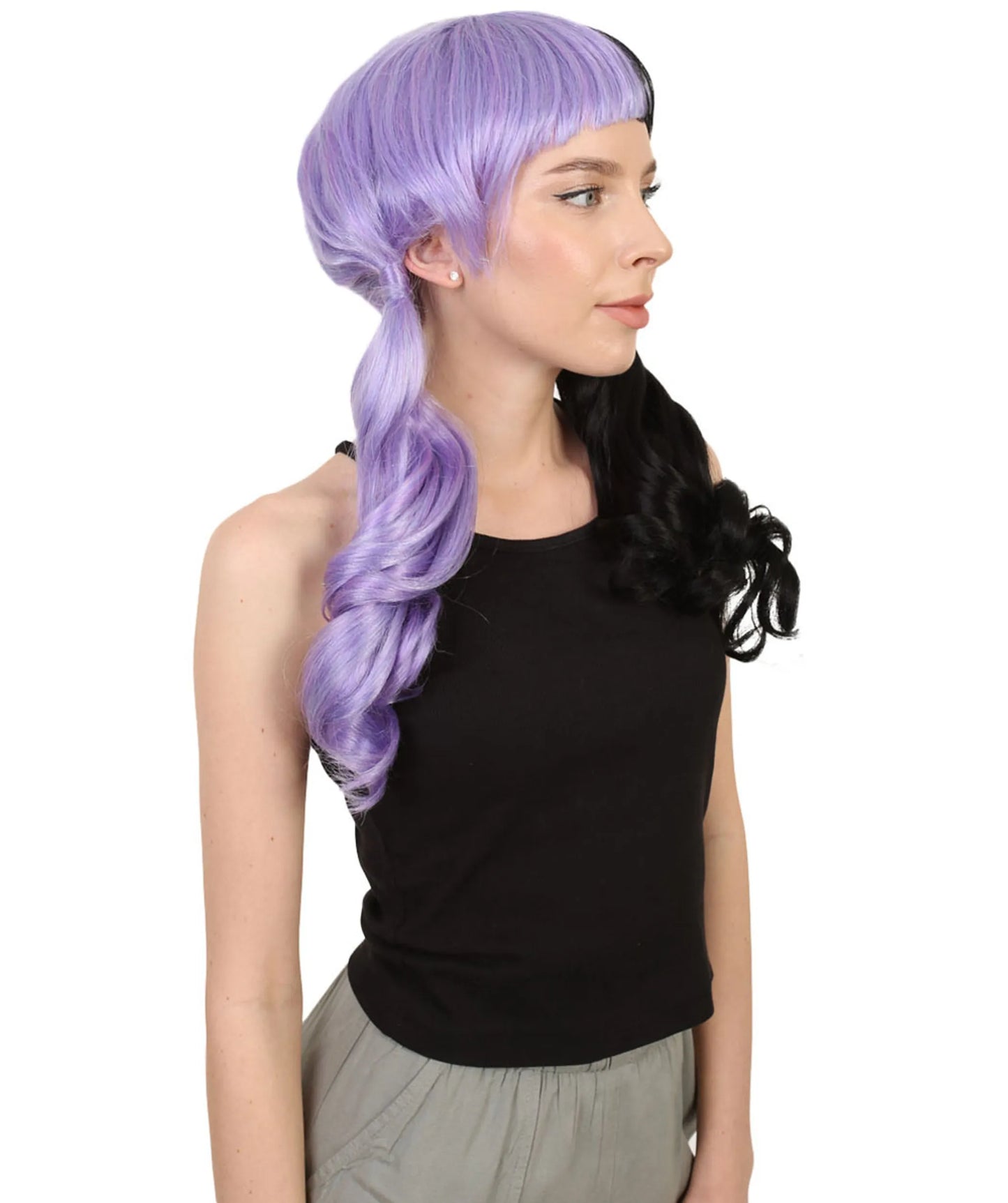 Two Tone Purple Ponytail Wig