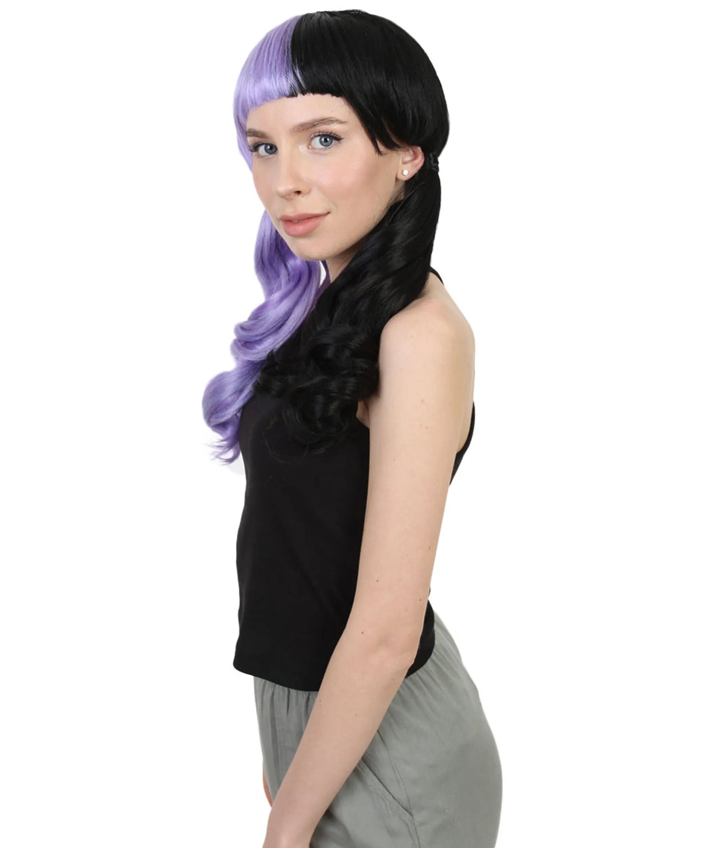 Two Tone Purple Ponytail Wig