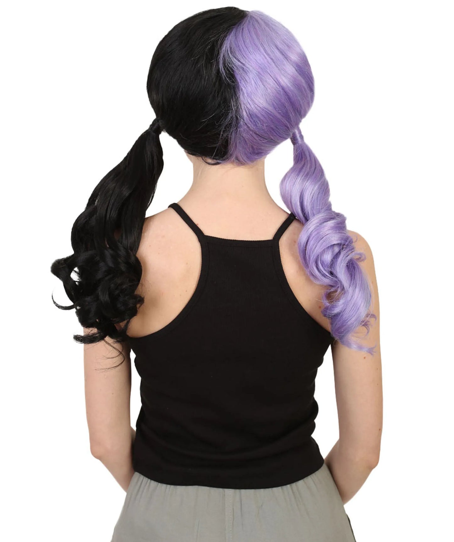 Two Tone Purple Ponytail Wig