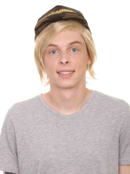 US President Wig with Camo Cap