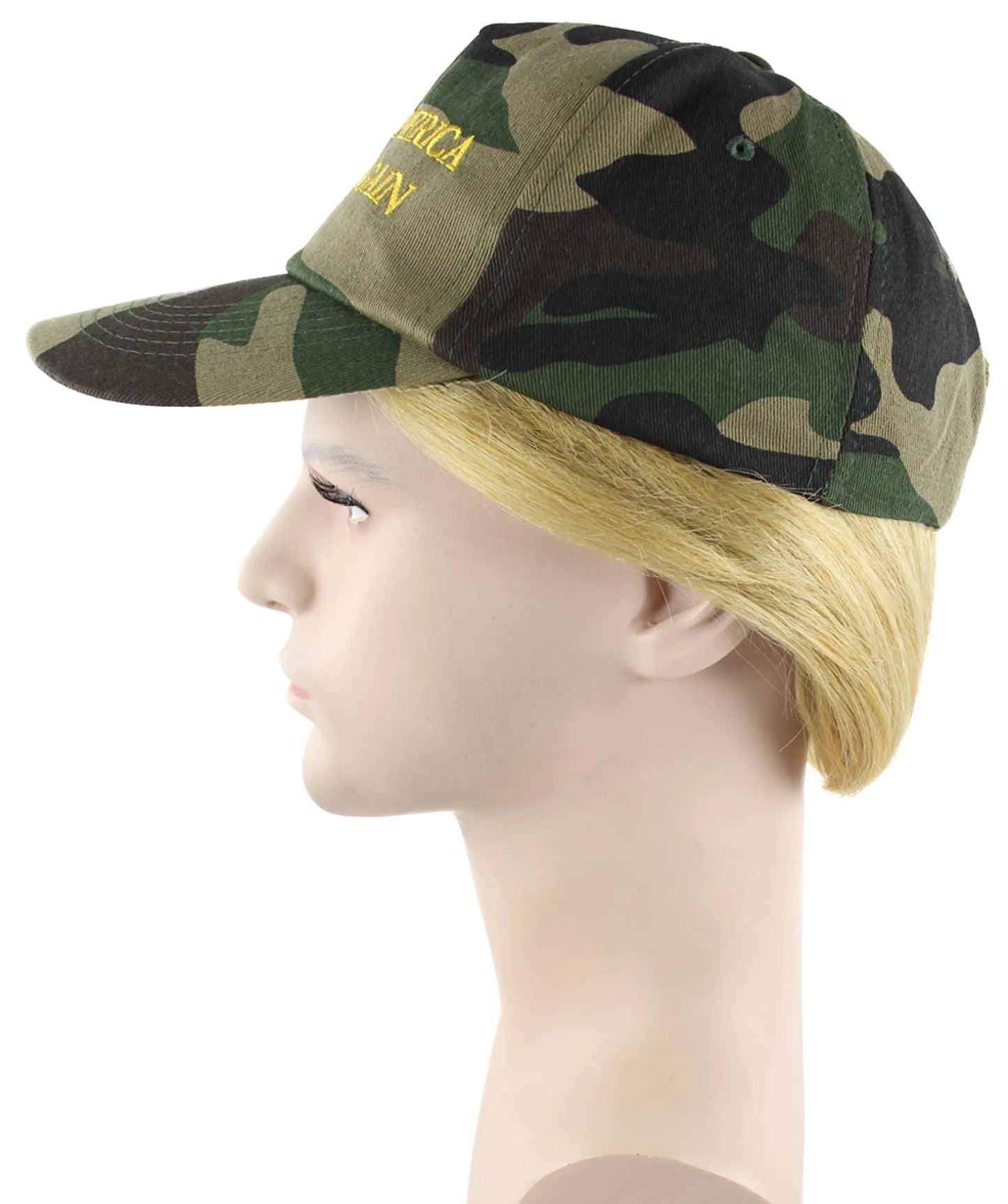 US President Wig with Camo Cap