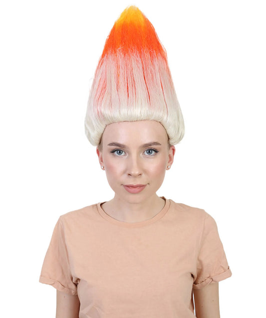 Orange and White Unisex Troll Wig