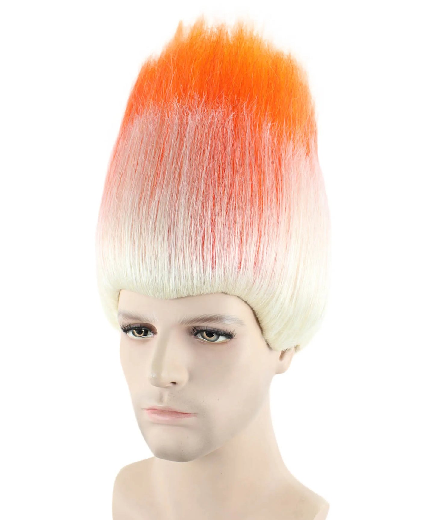 Orange and White Unisex Troll Wig