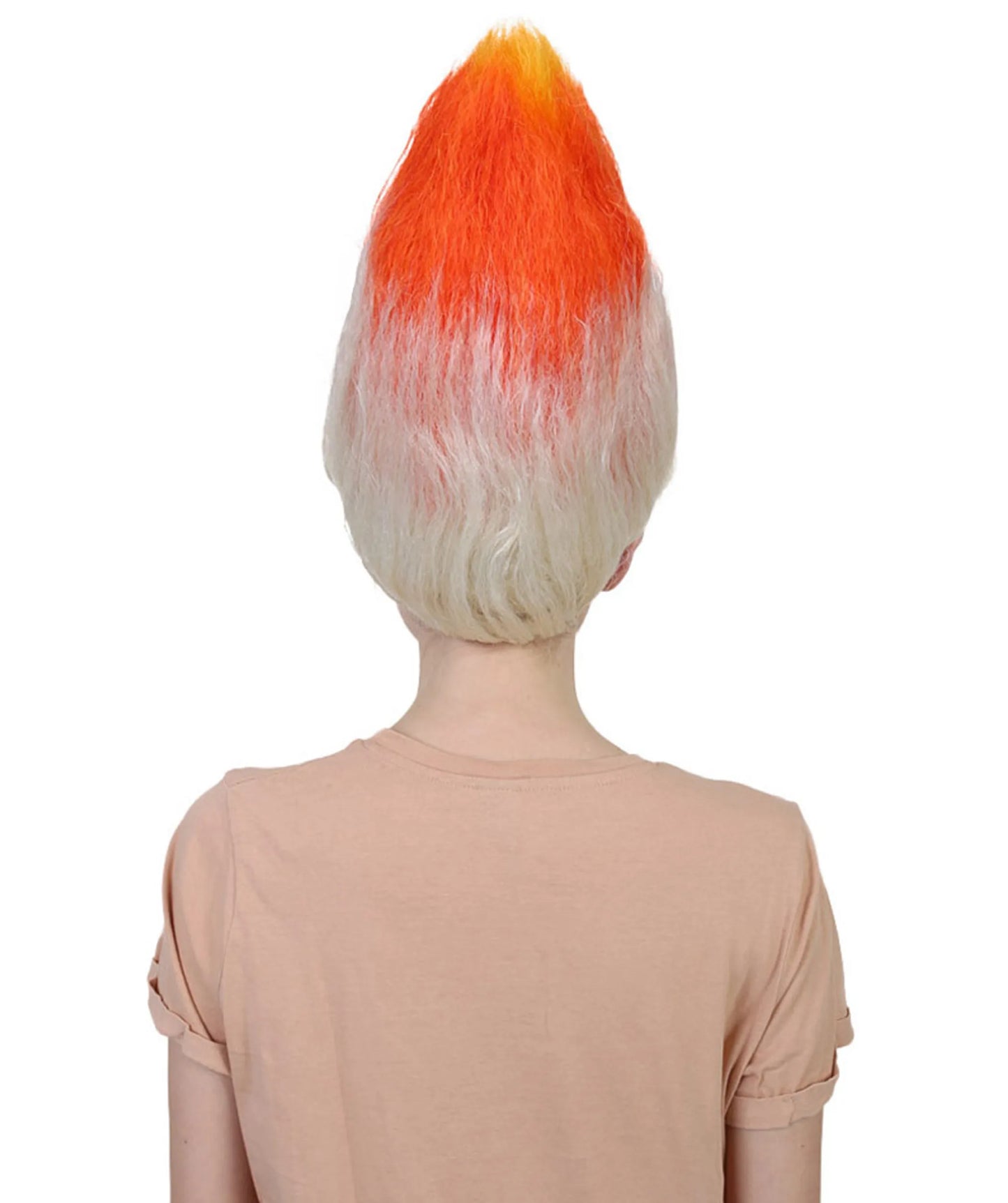 Orange and White Unisex Troll Wig
