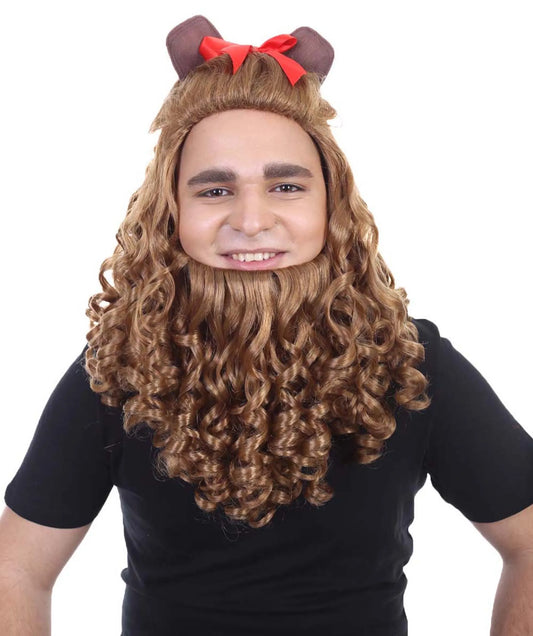 Cowardly Lion Wig & Beard Set