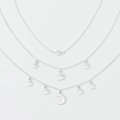 Starred Up Chain Anklet, Set of 3
