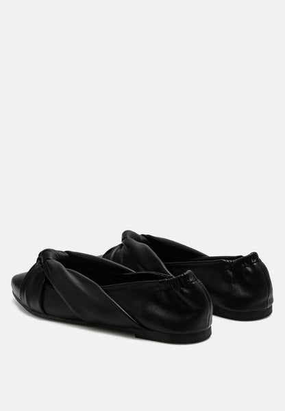 Norma Knot Detail Elasticated Ballet Flats