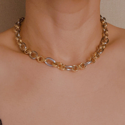 A Statement Two Tone Chain Necklace