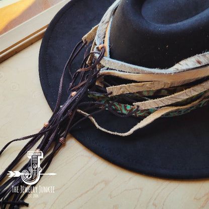 **Mixed Metallic Leather Hat Band Only 984d