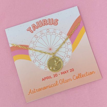 Astronomical Glam Zodiac Constellation Medallion Necklace