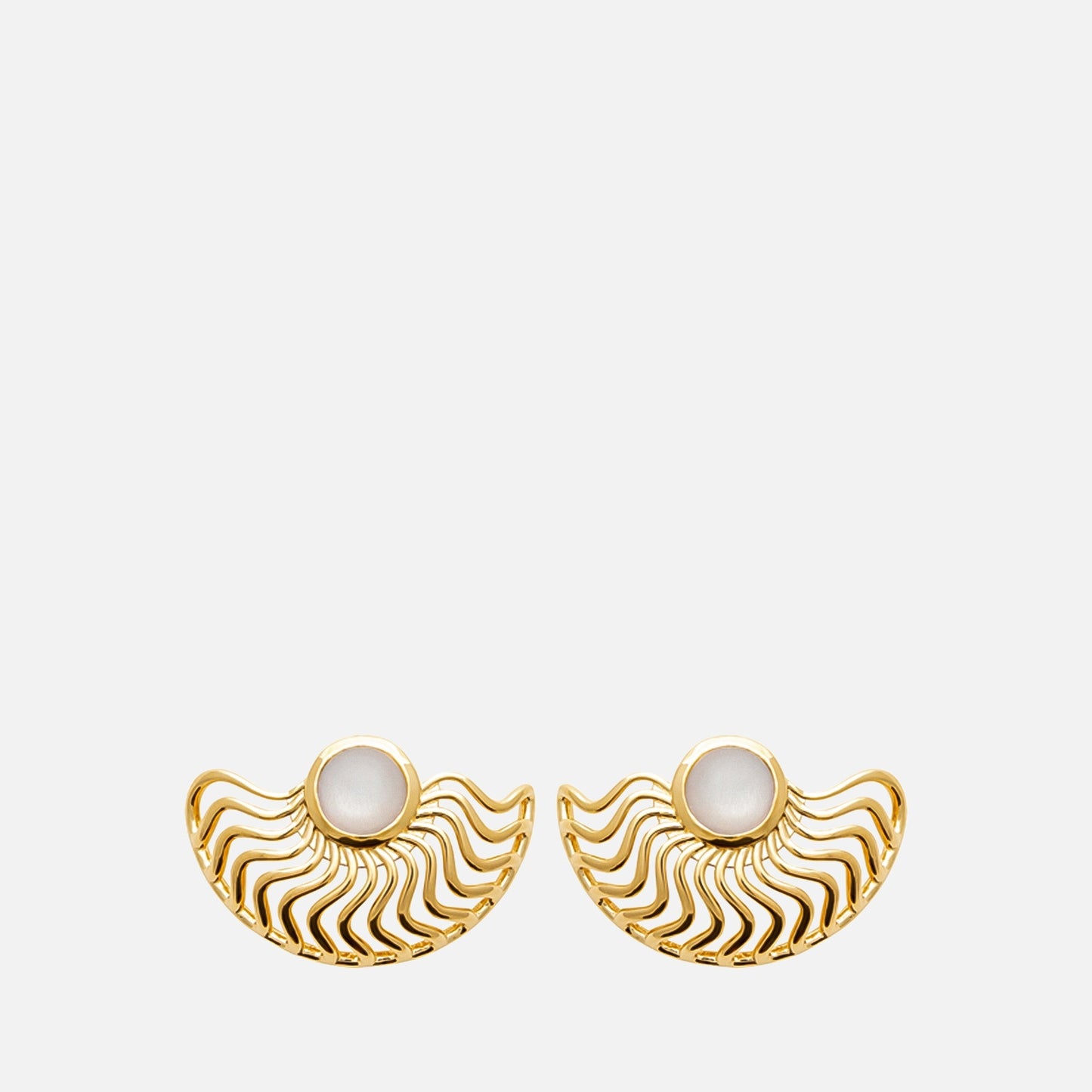 MKF Collection by Mia K. - Solis Fan Stud Earrings