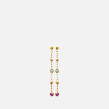 MKF Collection by Mia K. - Iris Multi-Stone Linear Drop Earrings