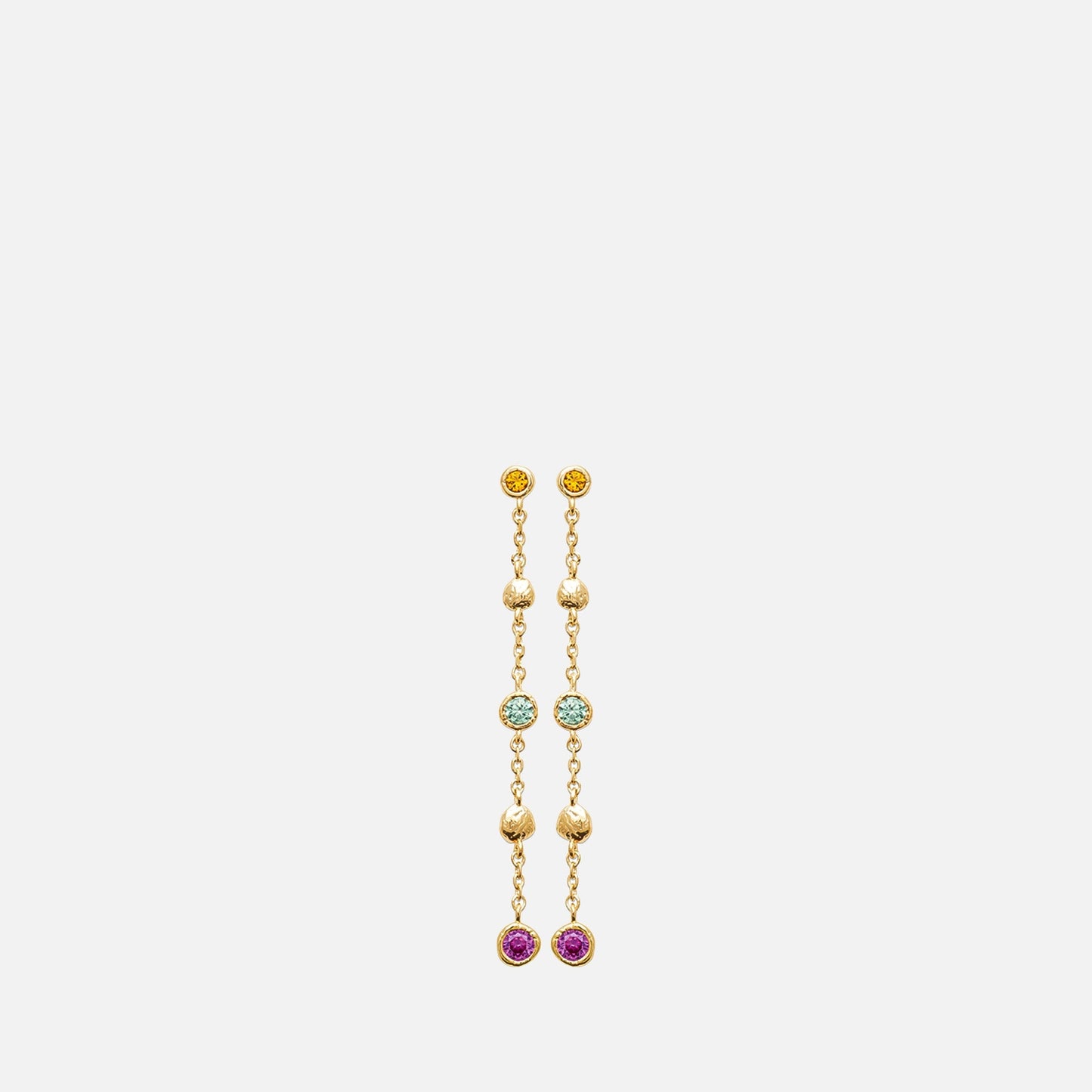 MKF Collection by Mia K. - Iris Multi-Stone Linear Drop Earrings