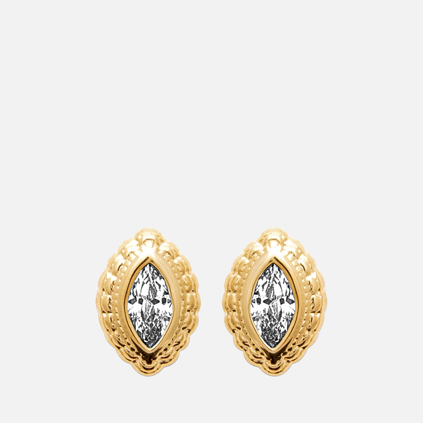 MKF Collection by Mia K. - Vida Marquise Halo Studs