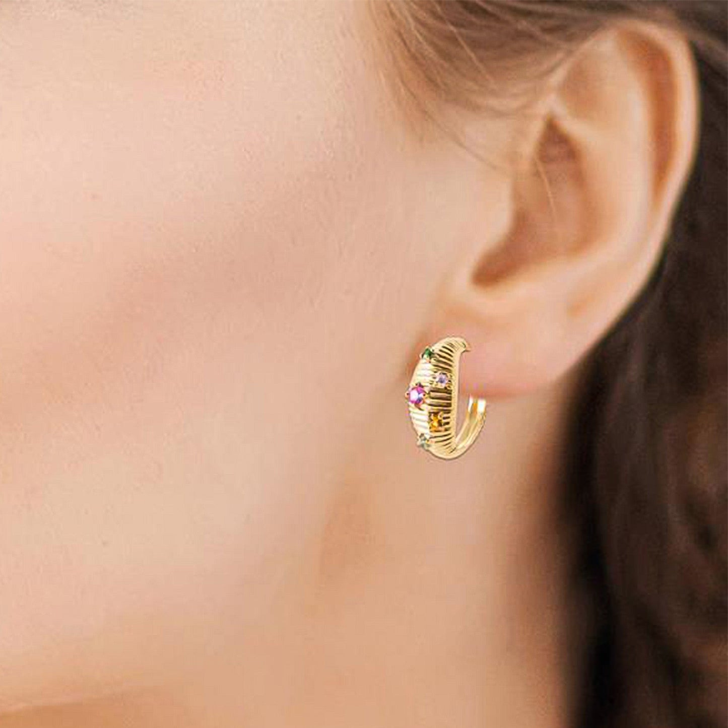 MKF Collection by Mia K. - Chroma Ribbed Hoops