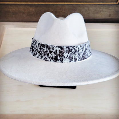 Wide Genuine Hair Hide Black Spotted Hat Band Only 953x