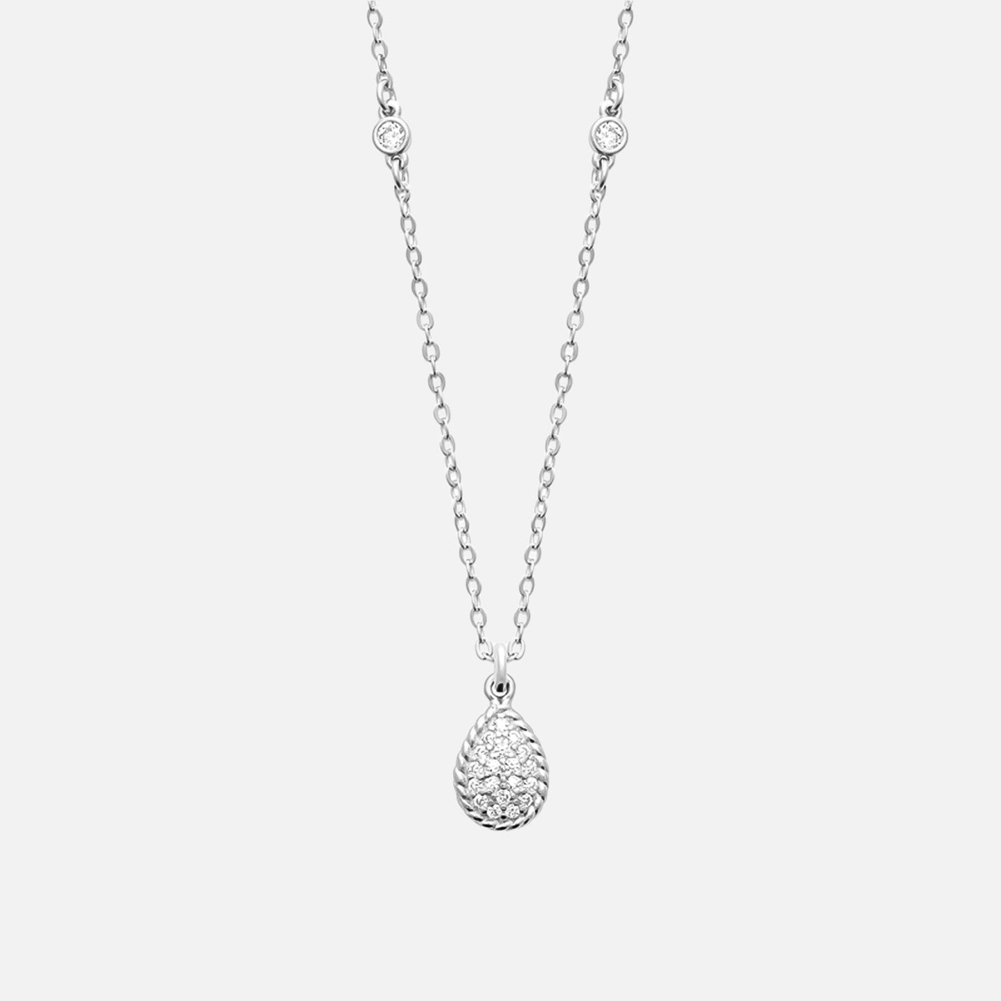 MKF Collection by Mia K. - Ethereal Frost Teardrop Necklace