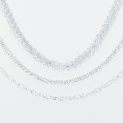 Chevron Chain Anklet, Set of 3