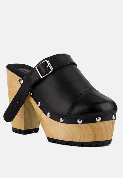 Alona Slingback High Block Heeled Clogs