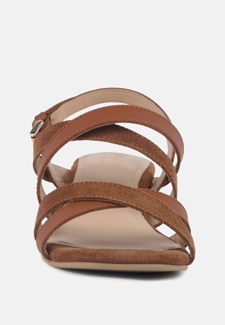 Astrid Mid Heeled Block Leather Sandal