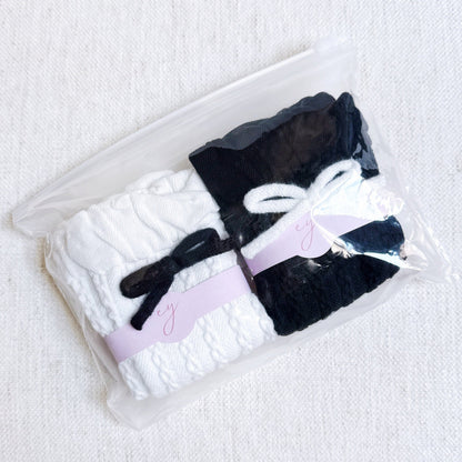Adorable Yarn Bow Socks Set Of 2