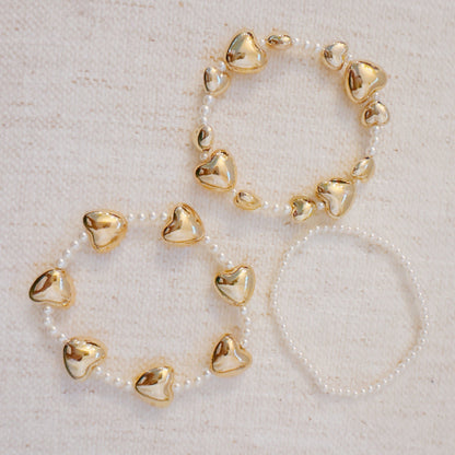 Annie Puffy Hearts Bracelet Set Of 3